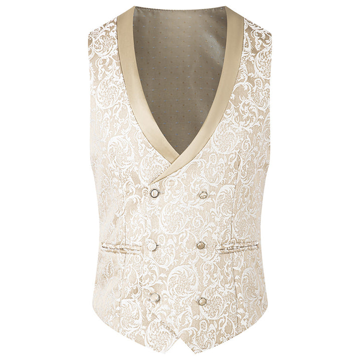 Vintage Champagne Gold Damask Tuxedo (3-Piece) · Oliver Bradley