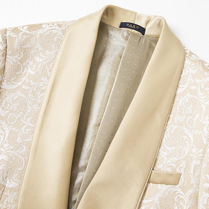 Vintage Champagne Gold Damask Tuxedo (3-Piece) · Oliver Bradley