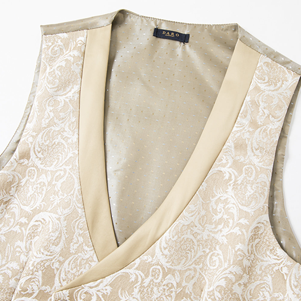 Vintage Champagne Gold Damask Tuxedo (3-Piece) · Oliver Bradley