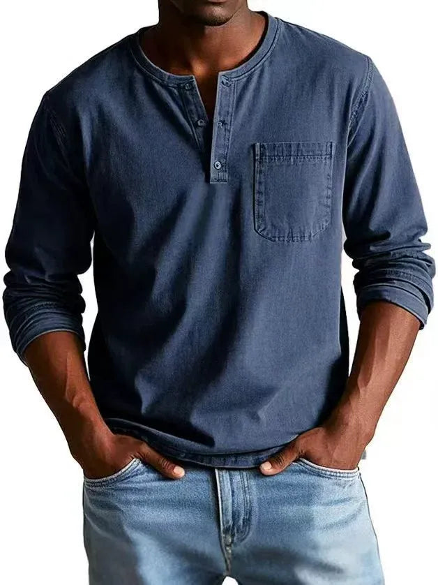 VINTAGE HENLEY SHIRT FOR MEN · Oliver Bradley