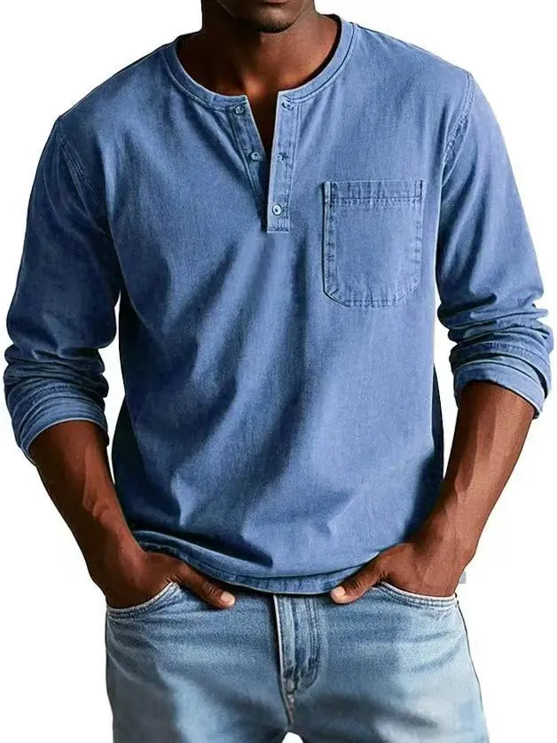 VINTAGE HENLEY SHIRT FOR MEN · Oliver Bradley
