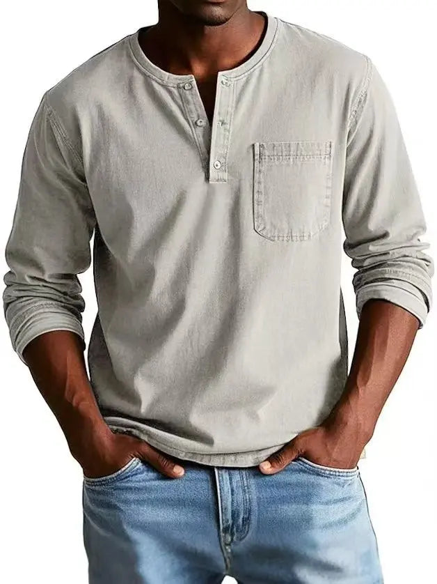 VINTAGE HENLEY SHIRT FOR MEN · Oliver Bradley