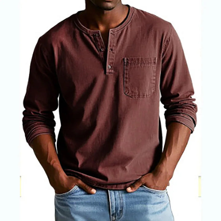 VINTAGE HENLEY SHIRT FOR MEN · Oliver Bradley