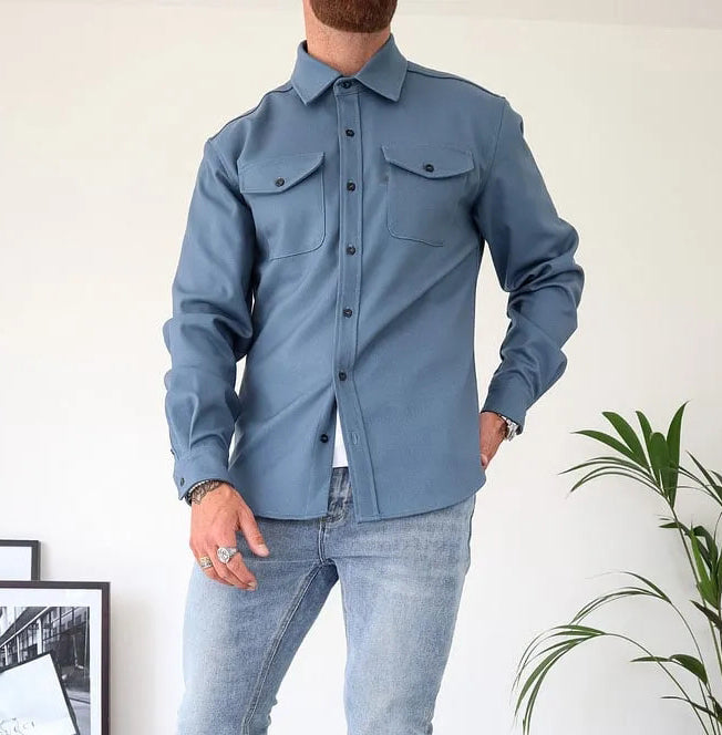 William Veste Homme en Cuir avec Boutons – Style Intemporel, Résistant & Élégant