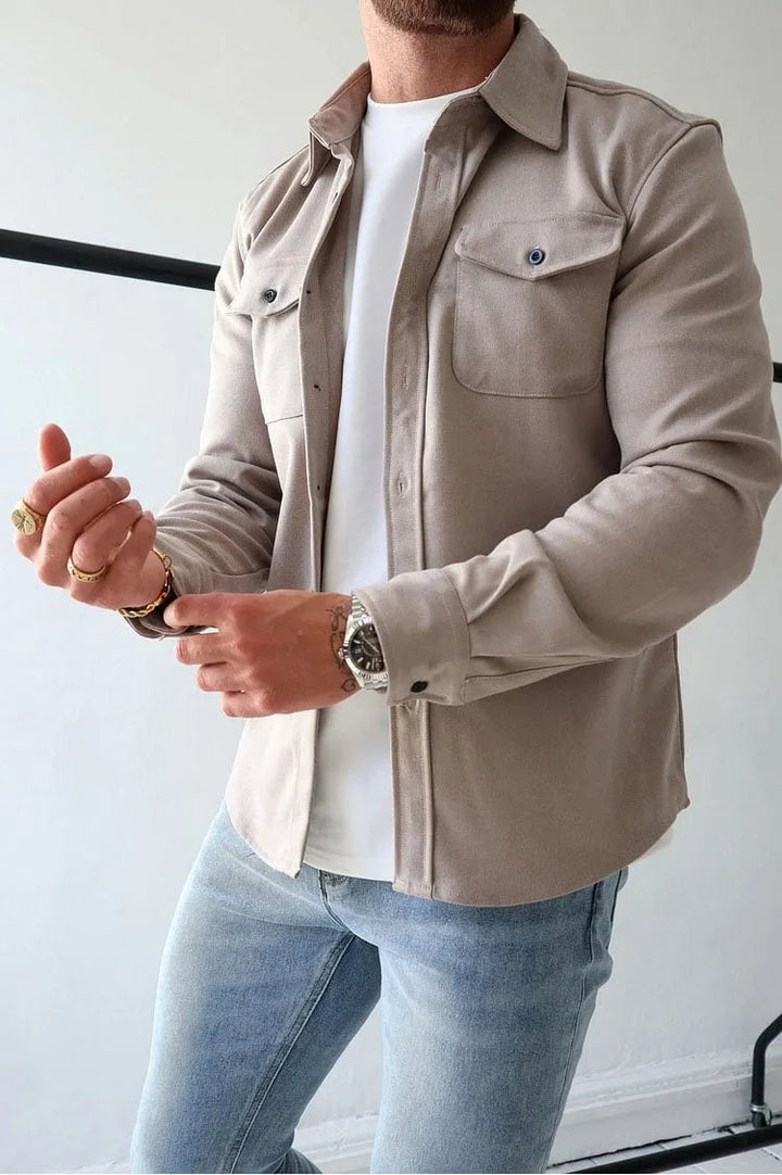 William Veste Homme en Cuir avec Boutons – Style Intemporel, Résistant & Élégant