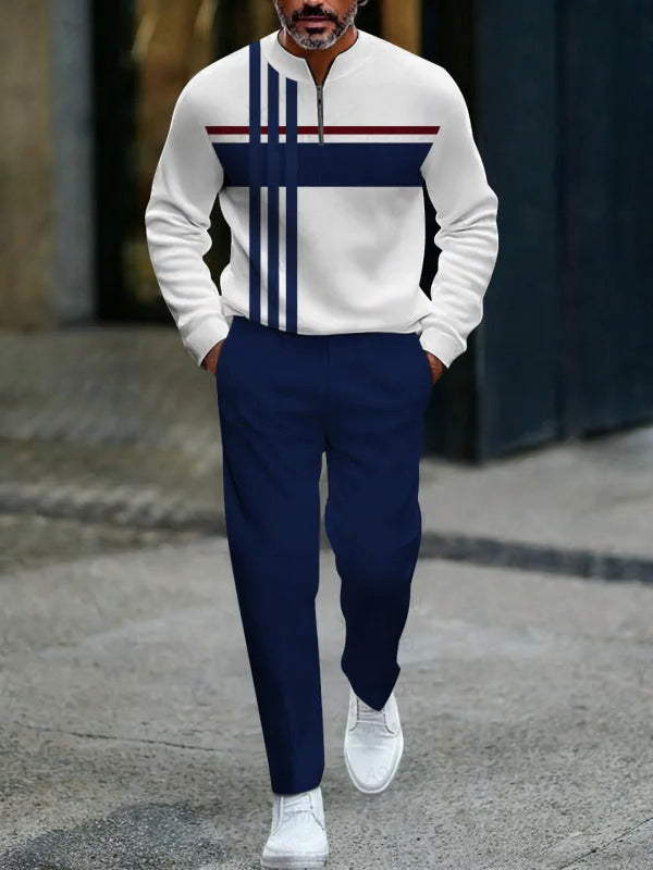 Zipper Long Sleeve Long Pants Two-Piece Set · Oliver Bradley